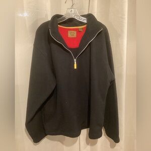 Saint John’s Bay Black Quarter-Zip Sweater with Red Lining in Large